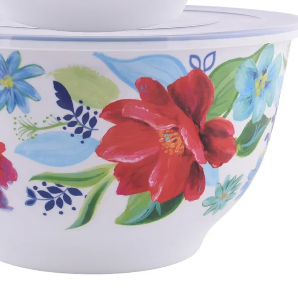 The Pioneer Woman Melamine Mixing Bowl Set, 10 Piece Set, Spring Bouquet - Image 4