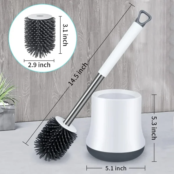 SUGARDAY Toilet Bowl Brush Cleaner and Caddy Holder Set Toilet Scrubber for Bathroom 1 Pack - Image 5