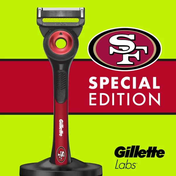 Gillette Labs Official 49ers Licensed Razor for Men, 1 Handle, 1 Blade Refill, Perfect for Game Day Grooming, Gillette Labs with Exfoliating Bar - Image 5