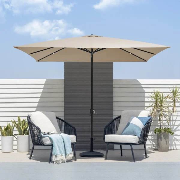 JUSTLET 8 x 10 ft Outdoor Rectangular Patio Market Umbrella - Image 4