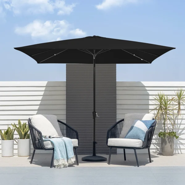 JUSTLET 8 x 10 ft Outdoor Rectangular Patio Market Umbrella - Image 2