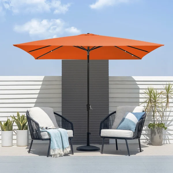 JUSTLET 8 x 10 ft Outdoor Rectangular Patio Market Umbrella