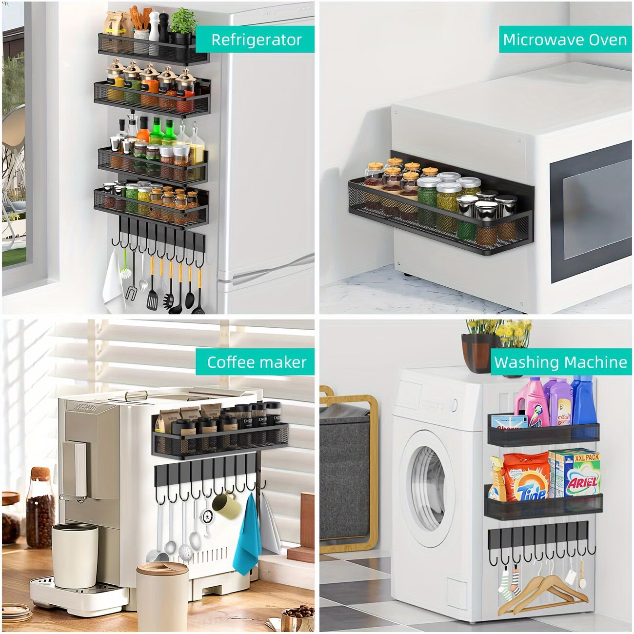 spice rack with hooks
